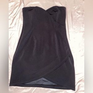 Blue Blush Black Strapless Dress